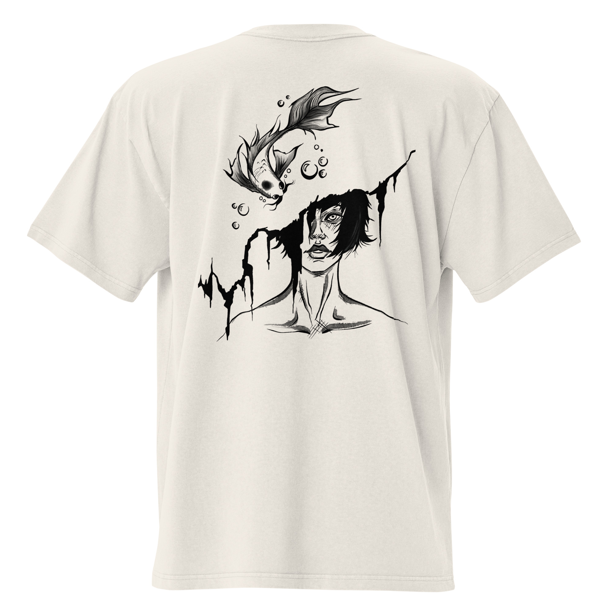 Her with Yang Oversized faded t-shirt (Back Design) - Image 2